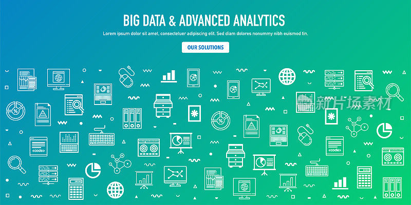 Big Data & Advanced Analytics Outline Style Web Banner Design